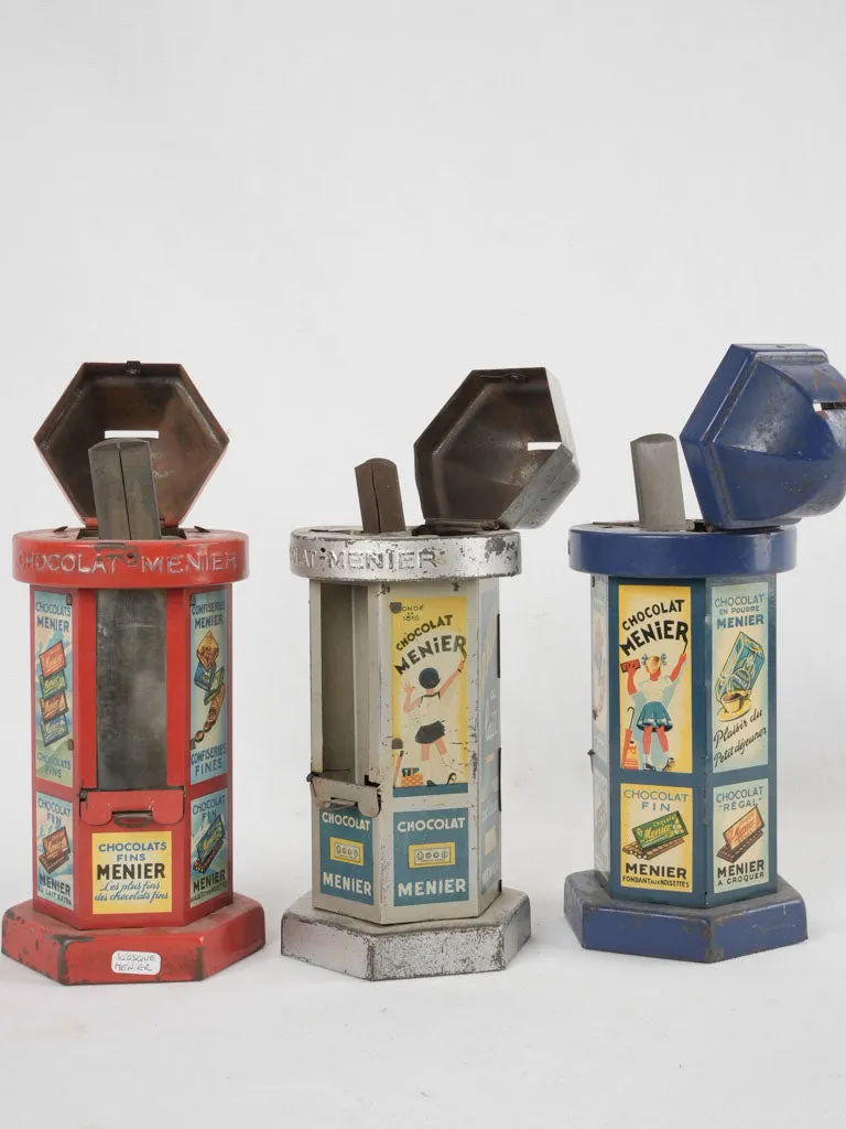 3 Chocolate menier chocolate dispensers 10¾"