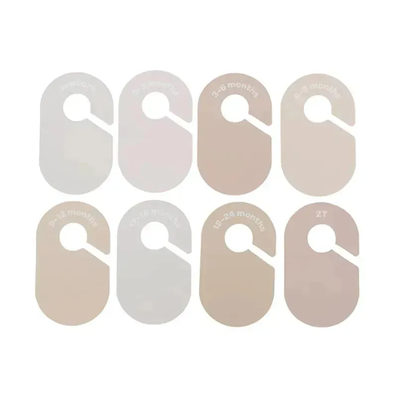 3 Sprouts - Baby and Toddler Hanger Closet Dividers, Set of 8, Neutral Solid