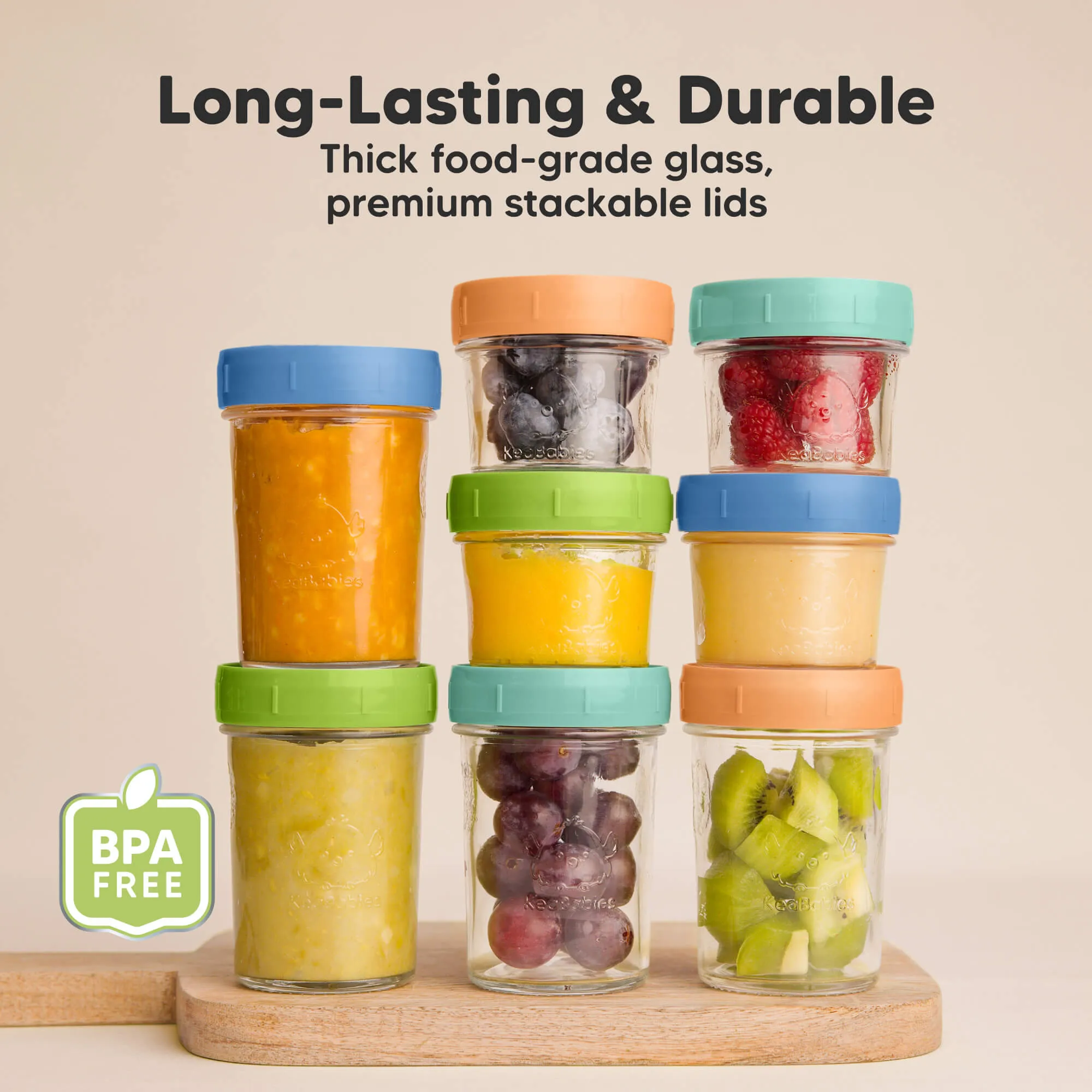 4-Pack Prep Jars Food Glass Containers (Kea)