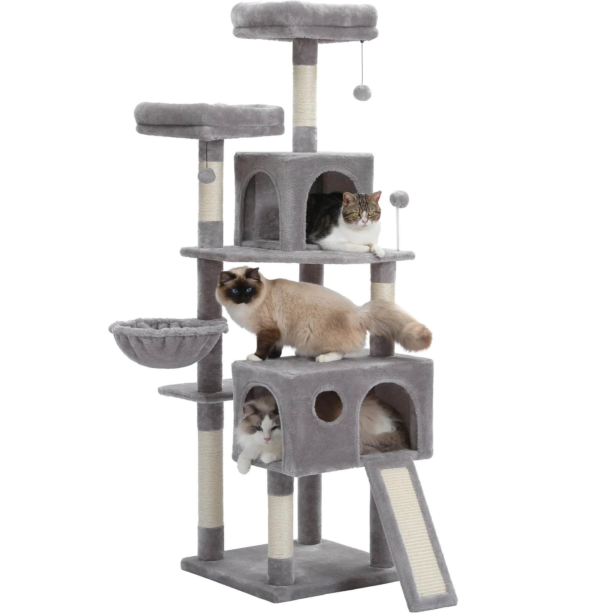 64" Cat Tree Tower Condo Multi-Level Scratching Post for All Indoor Cats