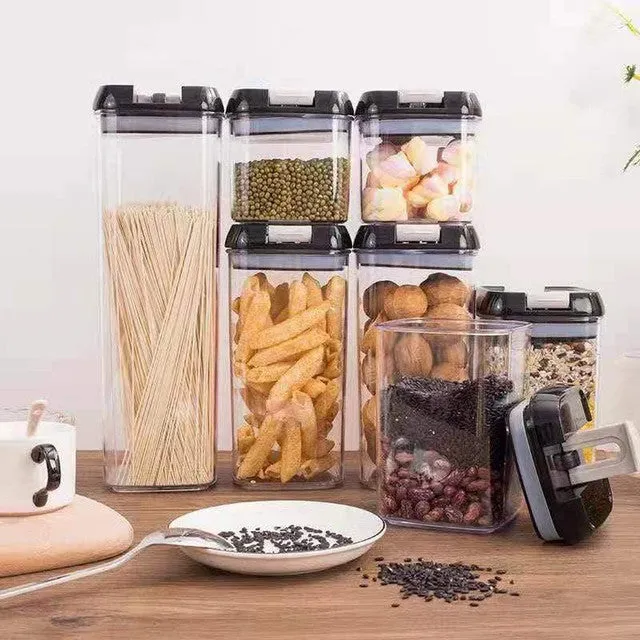 7 Piece Easy Lock Food Storage Containers Black