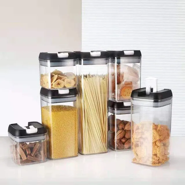 7 Piece Easy Lock Food Storage Containers Black