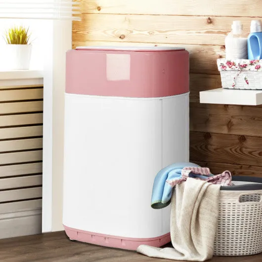 8lbs Portable Fully Automatic Washing Machine with Drain Pump-Pink