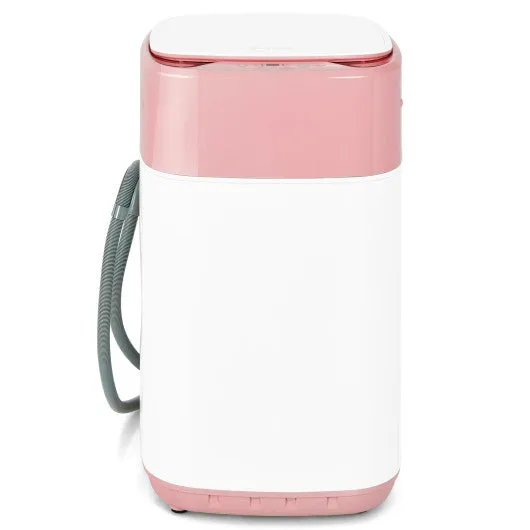 8lbs Portable Fully Automatic Washing Machine with Drain Pump-Pink