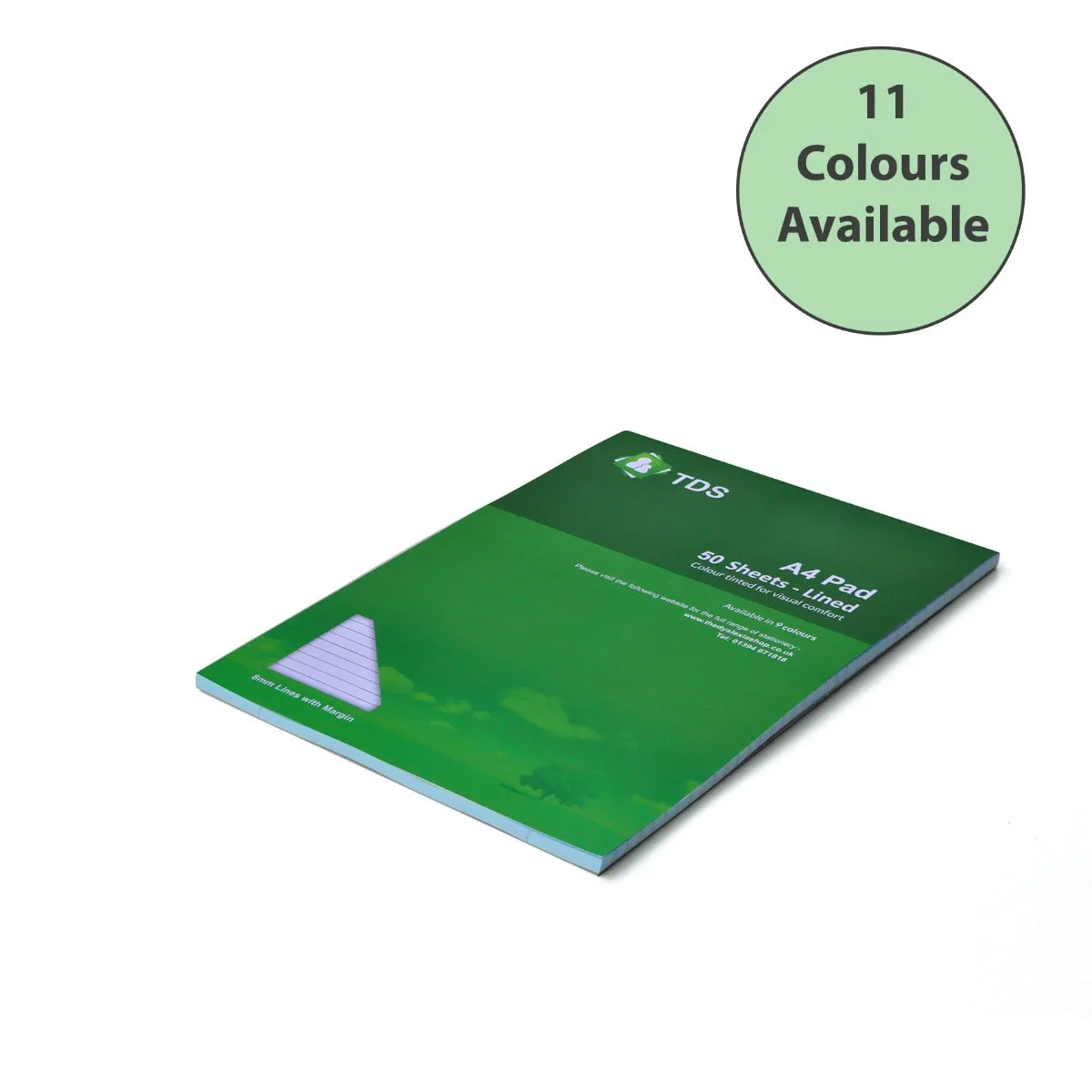 A4 8mm Lined Coloured Paper Refill Pad