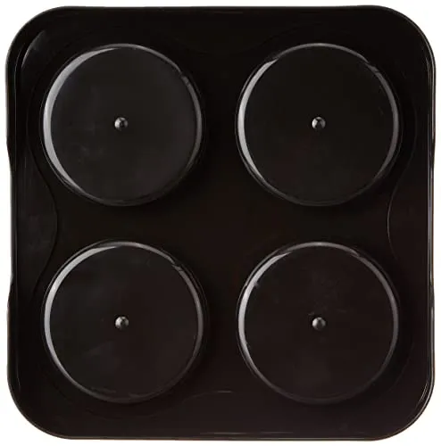 Amazon Brand - Solimo Airtight Plastic Storage Container Set, With 4 Containers (500ml) & Serving Tray, BPA Free, Black