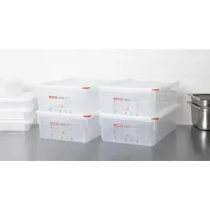 Araven Polypropylene 1/1 Gastronorm Food Storage Box 21Ltr (Pack of 4)