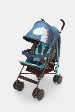 Baby Blue Stroller Dino Print With Sun Shade