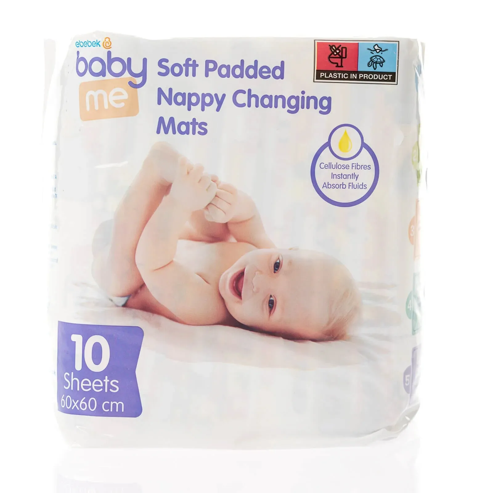 baby me Soft Padded Changing Mats 60x60cm -10 pcs