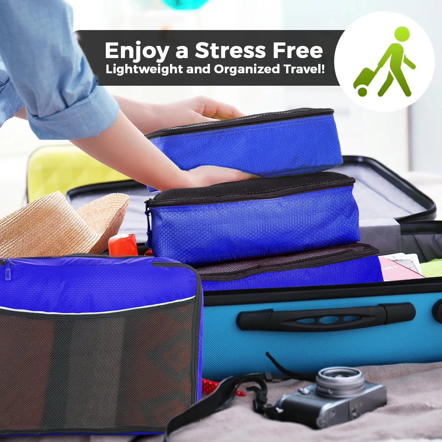 Bago Packing Cubes for Travel Bags - Luggage Organizer 7 pcs Set