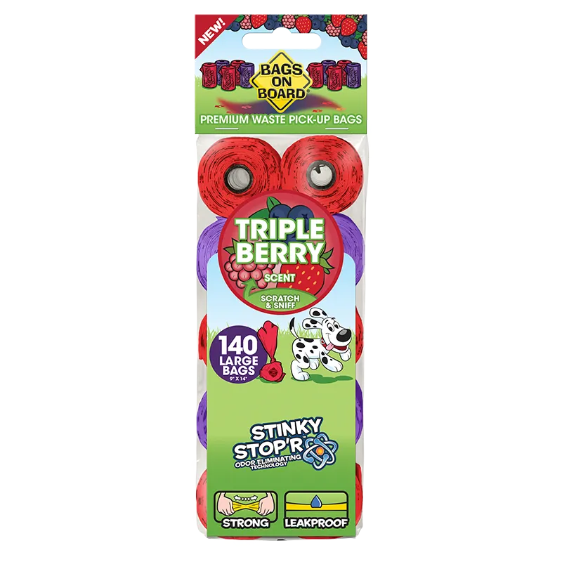 Bags on Board Triple Berry Scented Waste Pick-Up Bags