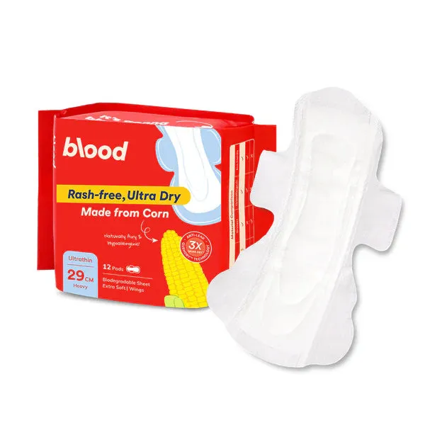 Blood Ultra Dry Corn Liners, 29cm, 12 pads