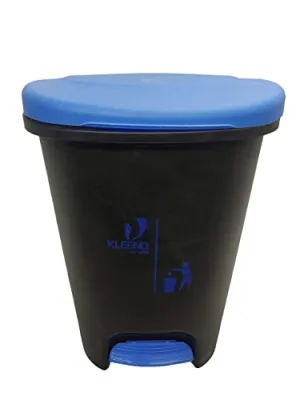 Cello Plastic Step-On Pedal Garbage Dustbin (50 Ltr, Black-Blue)