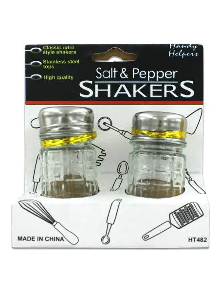 Checkered Glass Salt &amp; Pepper Shaker Set (Available in a pack of 24)