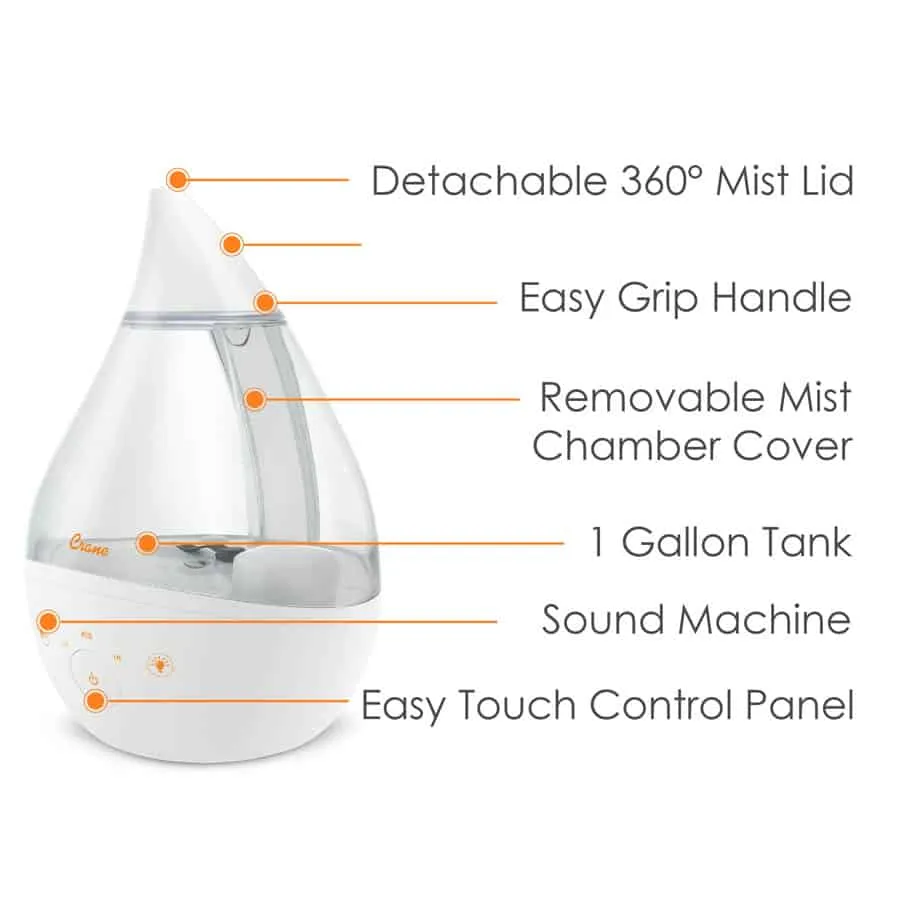 Crane Baby - 4-In-1 Cool Mist Humidifier W/Sound - 1 Gallon