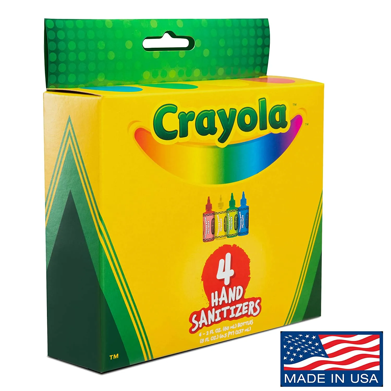 Crayola Hand Sanitizer for Kids, Pack of 4 Antibacterial Gel Bottles, 2 fl oz/ea