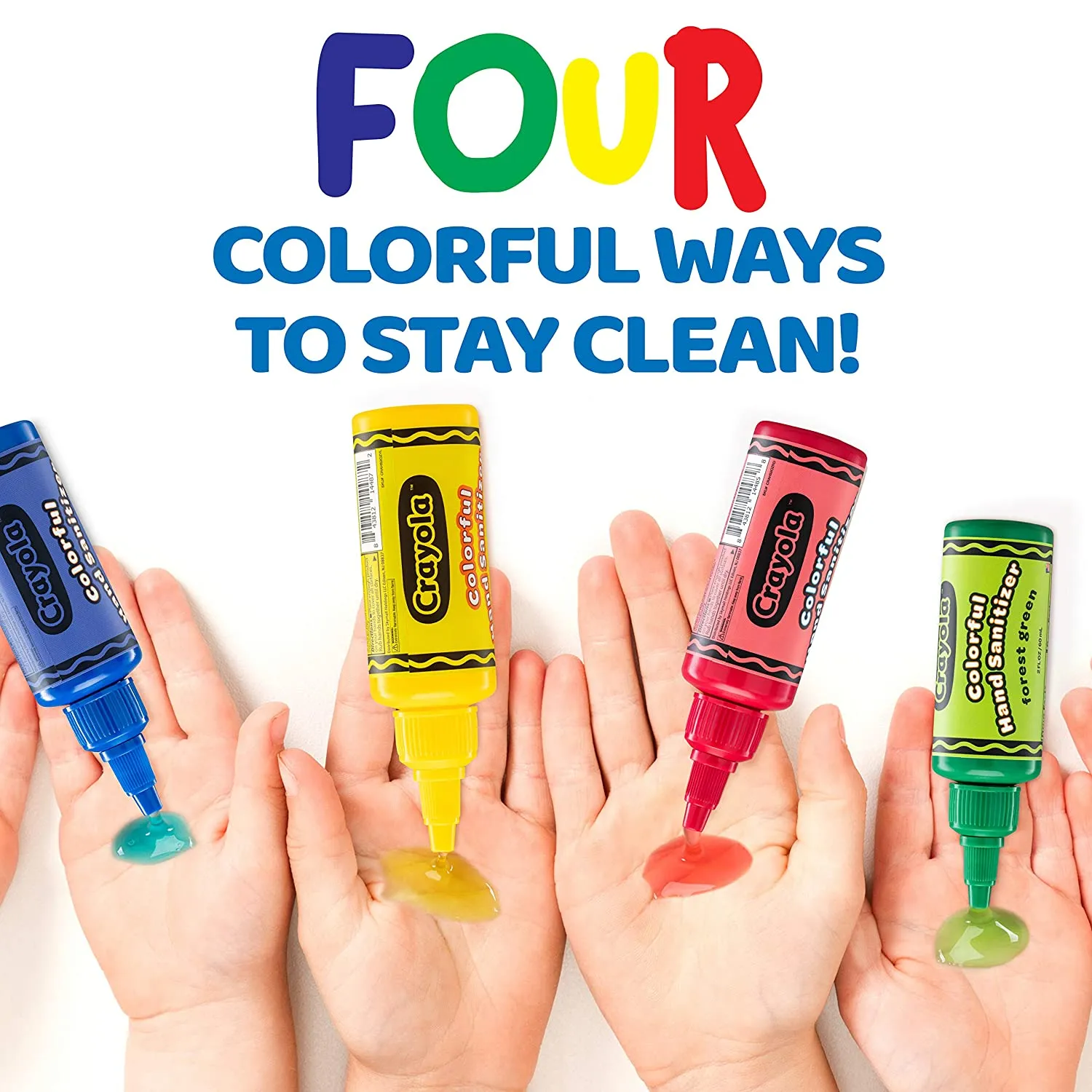 Crayola Hand Sanitizer for Kids, Pack of 8 Antibacterial Gel Bottles, 2 fl oz/ea