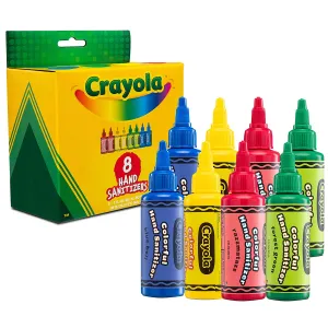 Crayola Hand Sanitizer for Kids, Pack of 8 Antibacterial Gel Bottles, 2 fl oz/ea