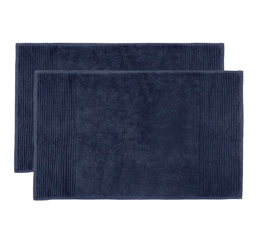 Elvire 2 Piece 800GSM Cotton Bath Mat Set Navy