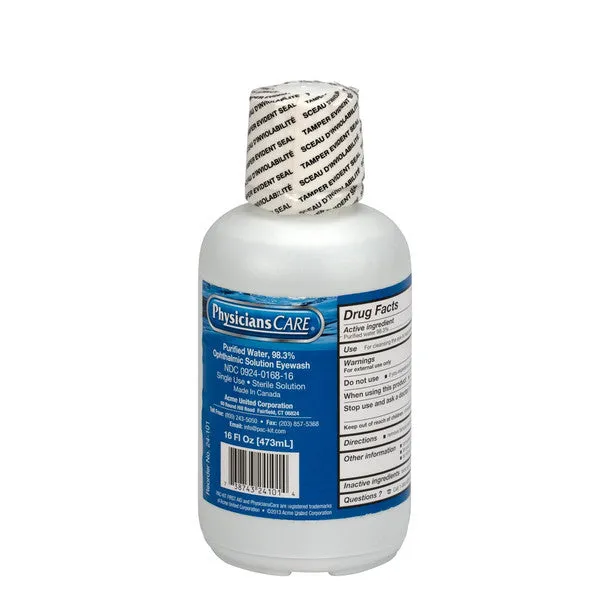 Eyewash Bottle, Screw Cap, 16 oz