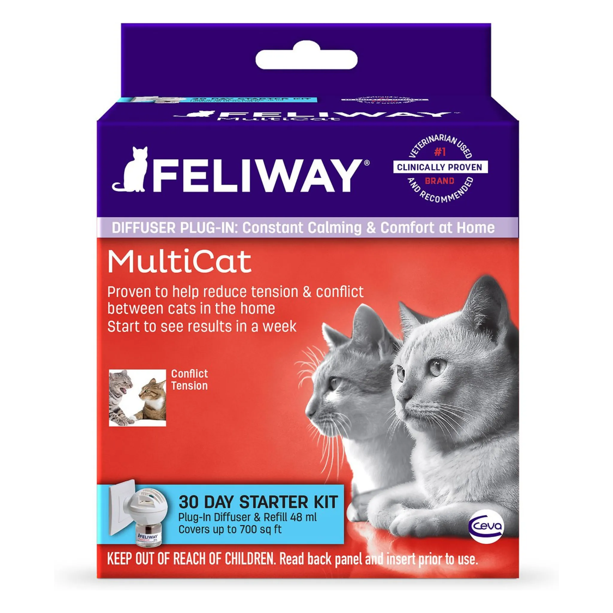 Feliway MultiCat 30 Day Starter Kit Calming Diffuser for Cats