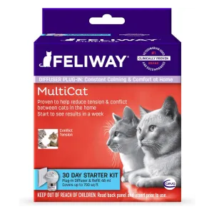 Feliway MultiCat 30 Day Starter Kit Calming Diffuser for Cats