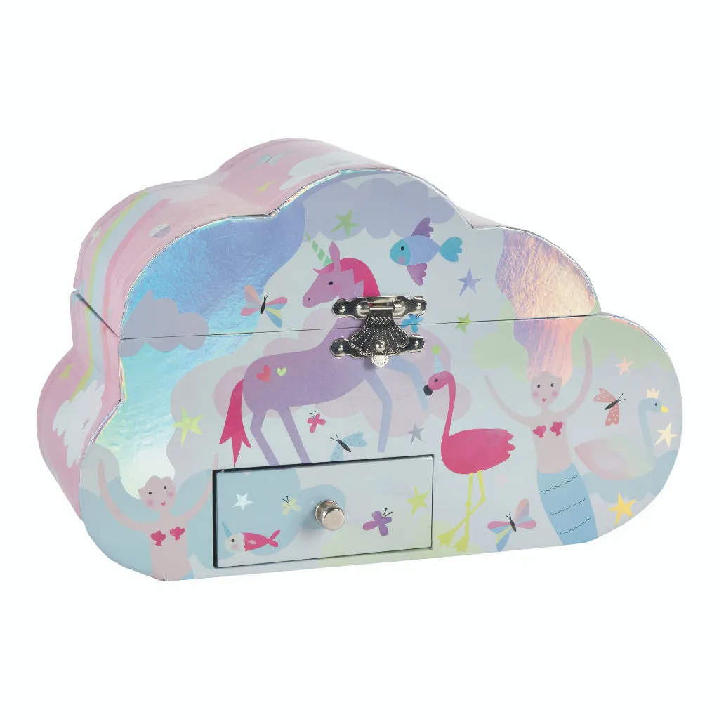 Floss & Rock Musical Jewellery Box Cloud Shape - Fantasy