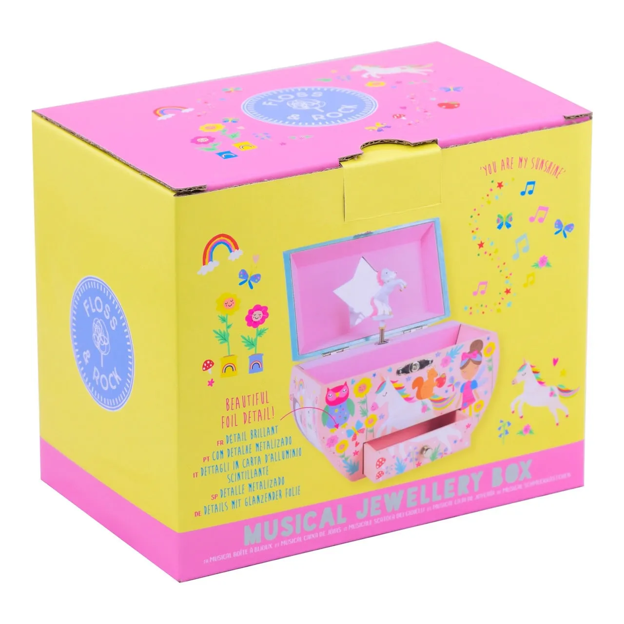 Floss & Rock Musical Jewellery Box Oval Shape - Rainbow Fairy