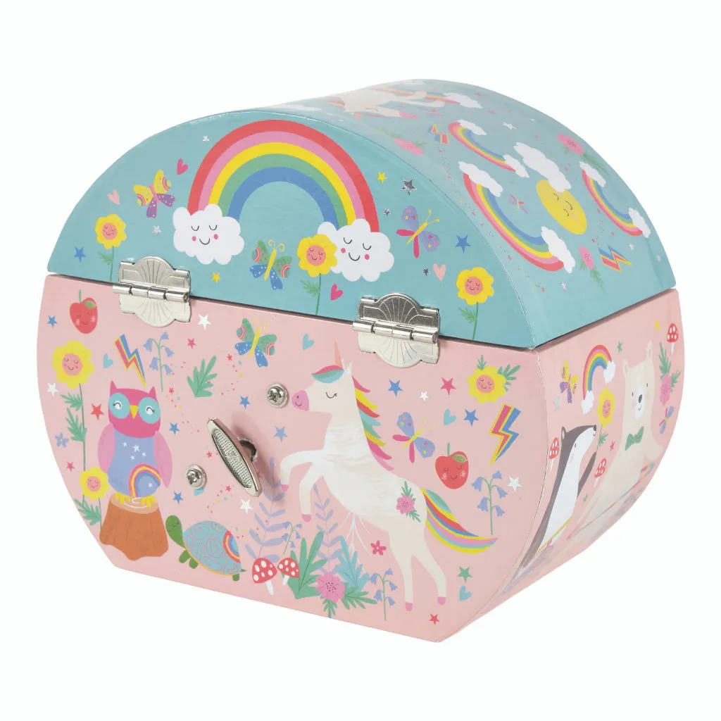 Floss & Rock Musical Jewellery Box Oval Shape - Rainbow Fairy