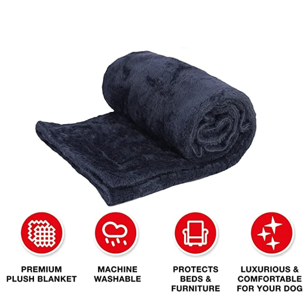 Fluffy's Luxurious Premium Soft and Warm Blanket for Dogs and Cats (Black)