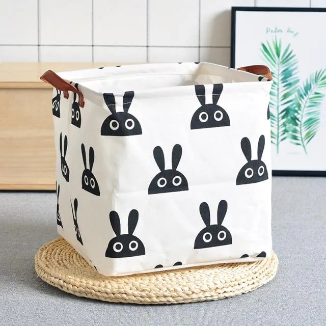 Foldable storage basket toys organizer, clothes storage bin