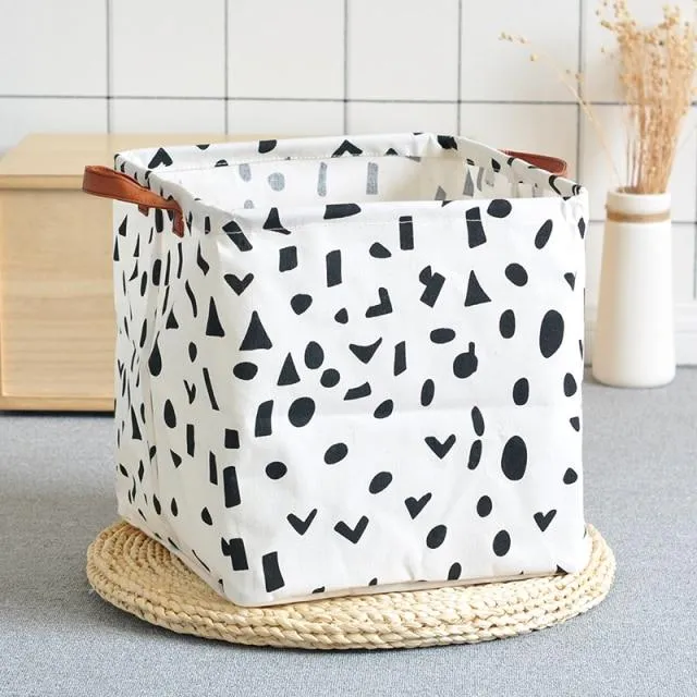 Foldable storage basket toys organizer, clothes storage bin