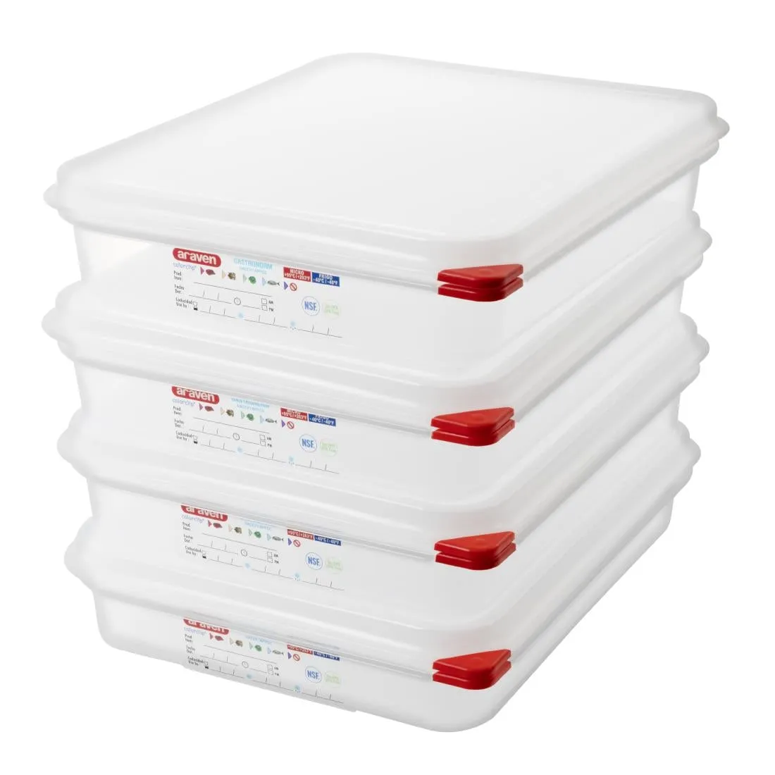 GL261 Araven Polypropylene 1/2 Gastronorm Food Containers 4L (Pack of 4)