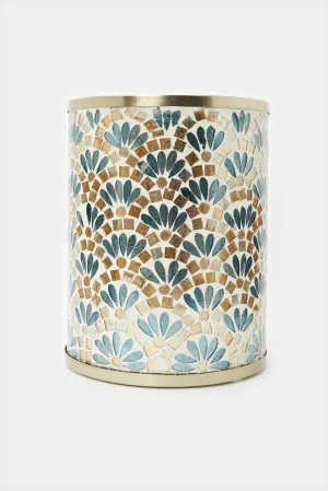 Gold Mosaic Waste Bin (Cylindrical)