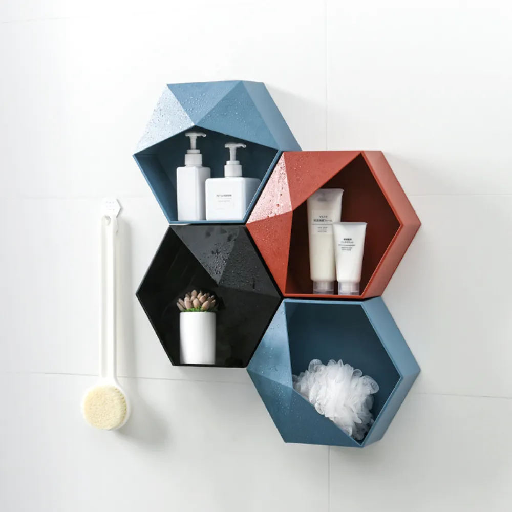 Hanging Hexagon Wall Shelves