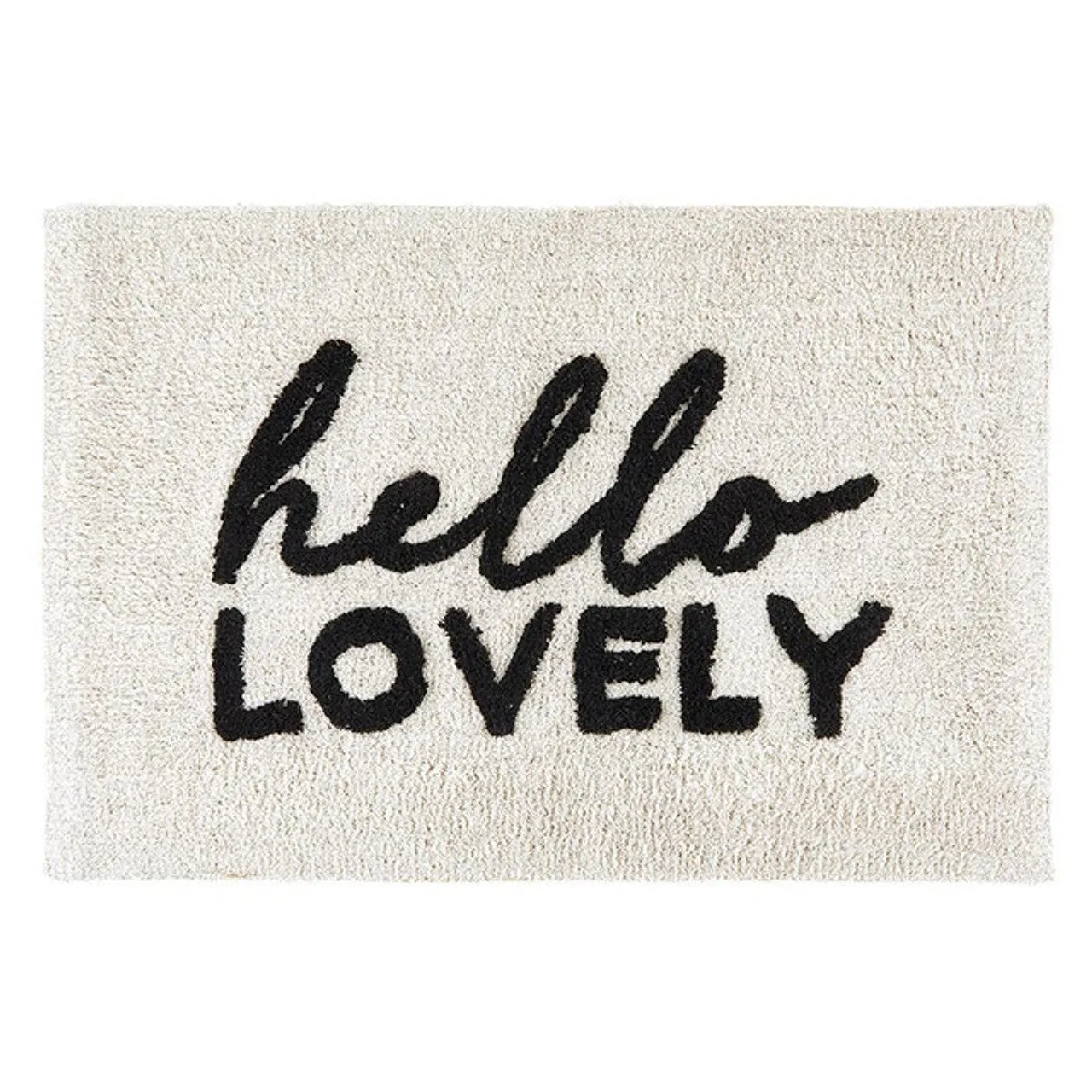 Hello Lovely Bath Mat | Soft Cotton Indoor Rug | 20" x 30"