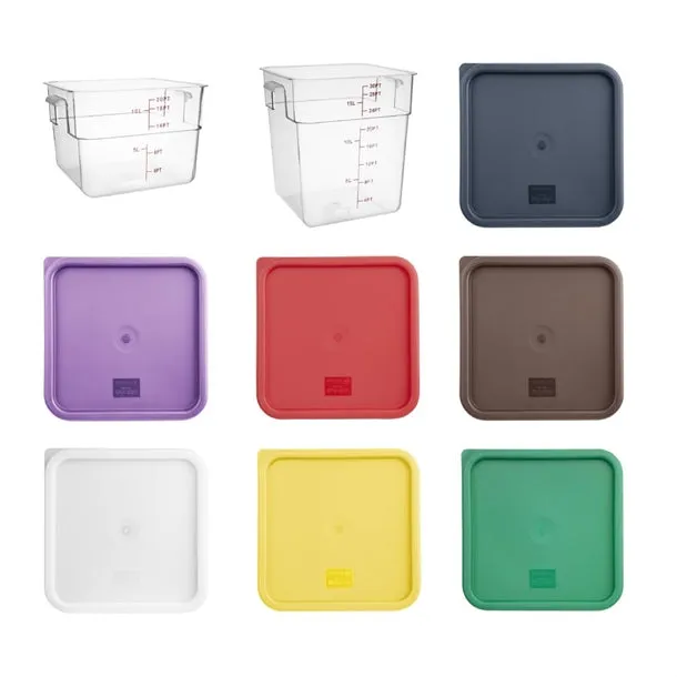 Hygiplas 10Ltr & 15Ltr Square Storage Bundle with 7 Colour Lids - SA796