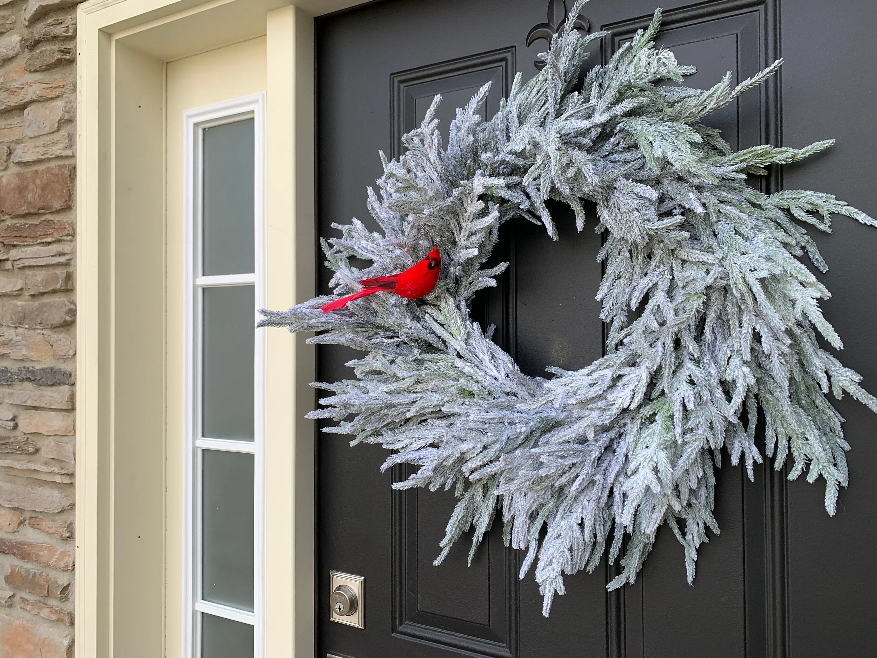 I'll Be Home for Christmas Flocked Norfolk Pine Wreath