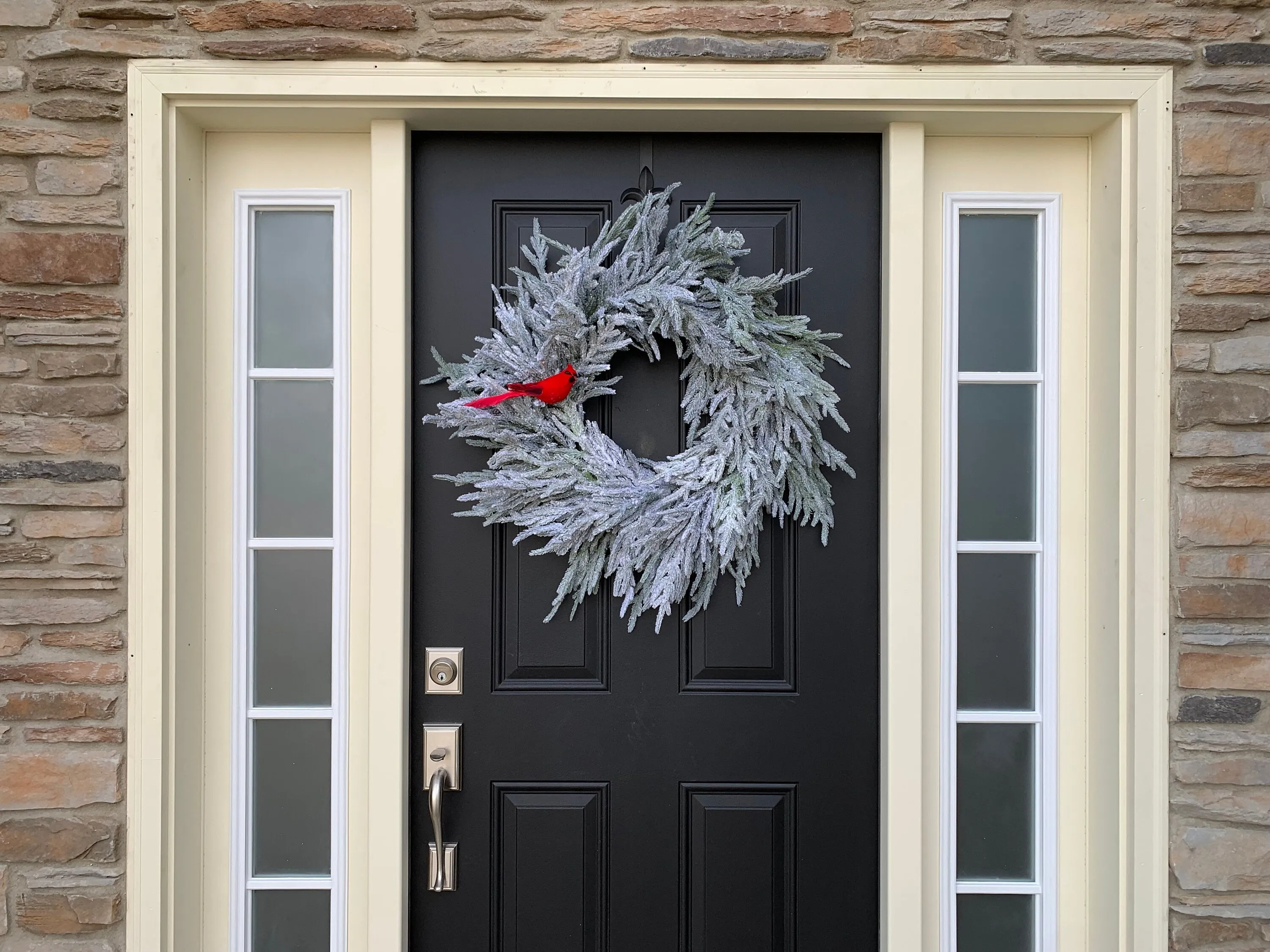 I'll Be Home for Christmas Flocked Norfolk Pine Wreath