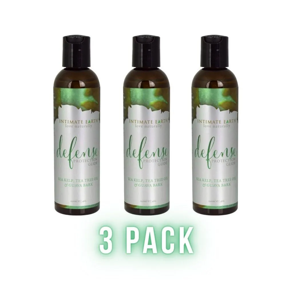 Intimate Earth Defense 3 Pack - Water Based Lubricant with Natural Extracts