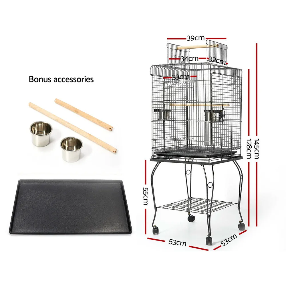 i.Pet Bird Cage with Perch - Large - Black