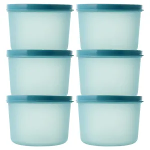 Kuber Industries Plastic 6 Pieces Kitchen Storage Spice Containers, Fridge Container, Food Utility Box, Food Storage Containers Jars 200 Ml (Blue) - CTLTC43824