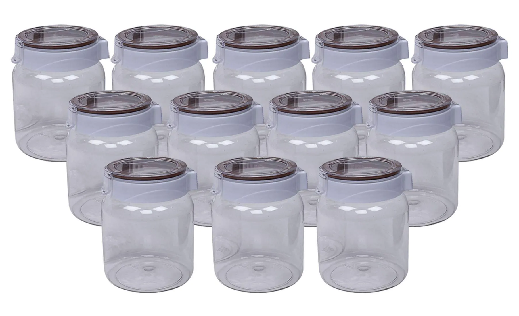 Kuber Industries Plastic Air Tight Lid 12 Pieces Multipurpose Storage Container Set 2000 ml (Transparent) - CTKTC23446