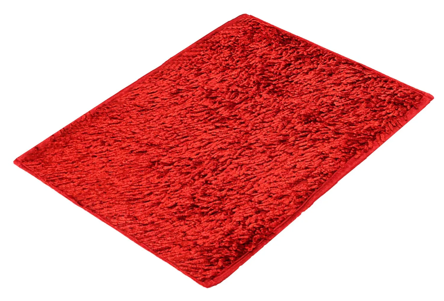 Kuber Industries Velvet Shaggy Premium Heavy Duty Doormat, Indoor Outdoor, Easy Clean, Waterproof, Low-Profile Mats for Entry, Patio, Garage (Red, Standard)