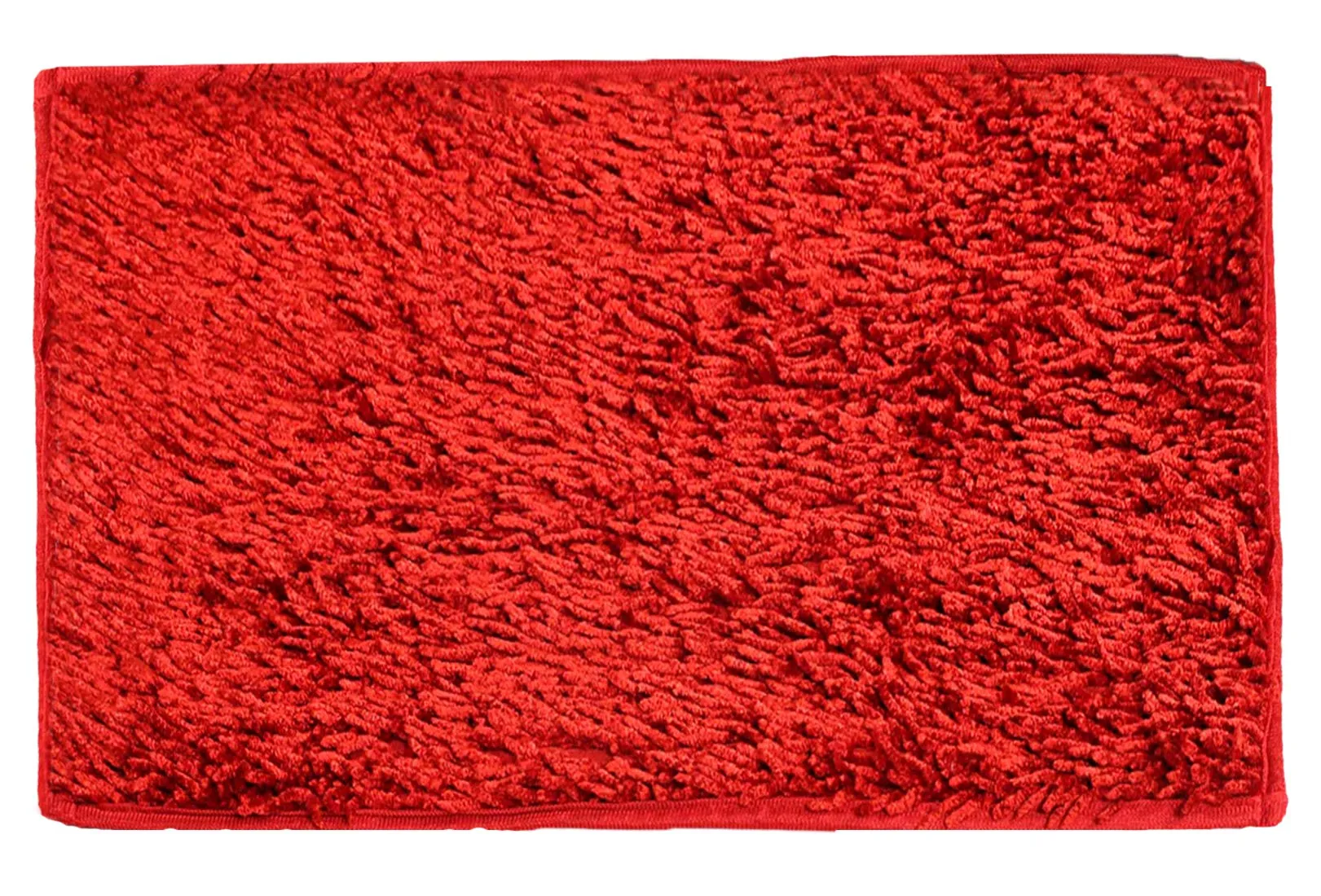 Kuber Industries Velvet Shaggy Premium Heavy Duty Doormat, Indoor Outdoor, Easy Clean, Waterproof, Low-Profile Mats for Entry, Patio, Garage (Red, Standard)