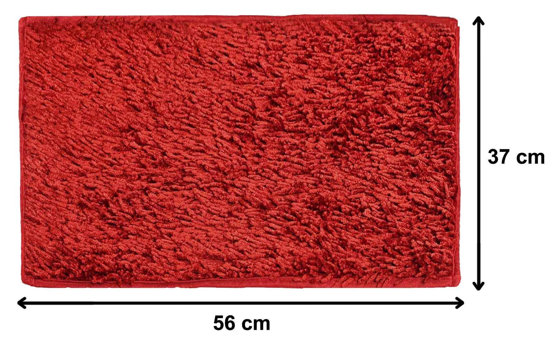 Kuber Industries Velvet Shaggy Premium Heavy Duty Doormat, Indoor Outdoor, Easy Clean, Waterproof, Low-Profile Mats for Entry, Patio, Garage (Red, Standard)