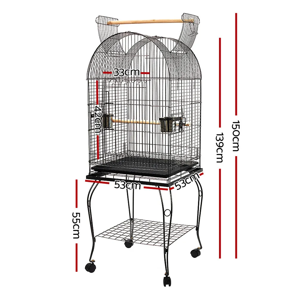 Large Dome Bird Cage with Stainless Feeders, i.Pet