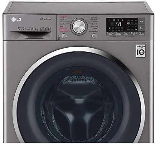 LG 10.5 kg Inverter Wi-Fi Fully-Automatic Front Loading Washing Machine (F4J8JSP2S, Stone Silver, Inbuilt Heater)