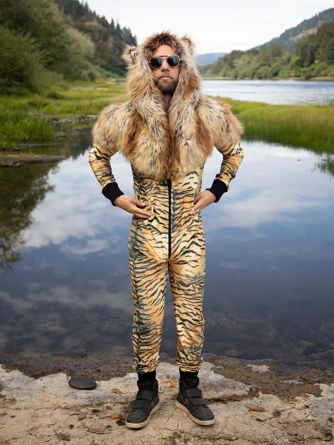 Liger Velvet Classic Faux Fur Animal Onesie | Men's