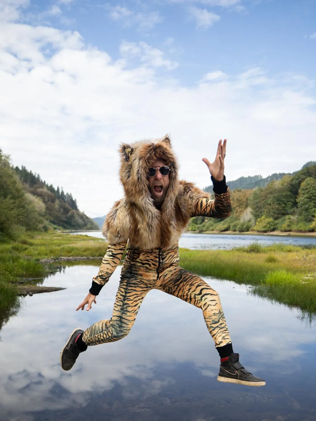 Liger Velvet Classic Faux Fur Animal Onesie | Men's